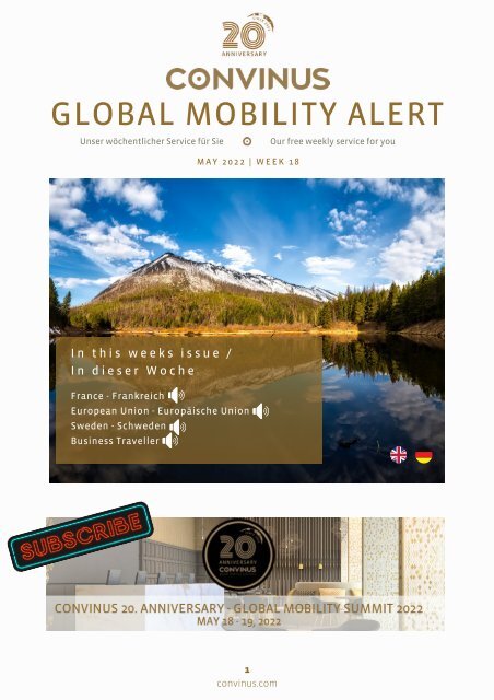 CONVINUS Global Mobility Alert Week 18.2022