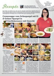 Cremesuppe vom Grünspargel mit Ei & Grüner Spargel in Frischkäsesauce mit Gnocchi