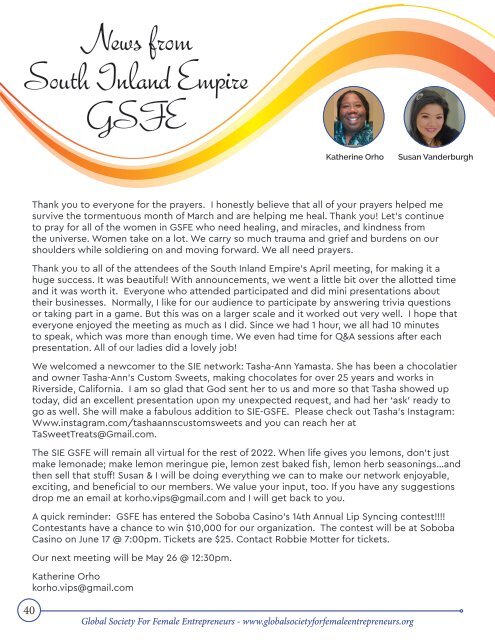 GSFE Newsletter-May 2022