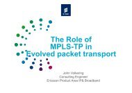 The Role of MPLS-TP in Evolved packet transport - nanog