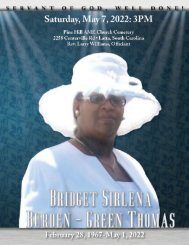 Bridget Sirlena Burden - Green Thomas Memorial Program