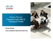 Deploy Packet Transport with MPLS-TP - nanog