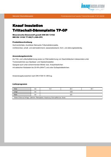 Knauf Insulation Trittschall-Dämmplatte TP-GP