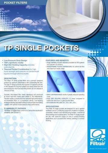 TP single PockeTs - Filtrair BV