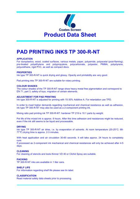 TP 300 R NT Coates Screen tp-300-r-nt-coates-screen