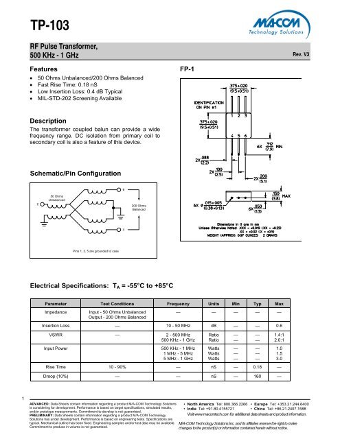 TP-103 - M/A-COM Technology Solutions