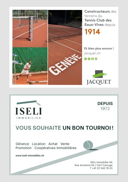 Gonet Geneva Open 2022 - Le programme officiel