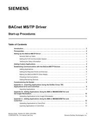 BACnet MS/TP Driver Start-up Procedures - Siemens