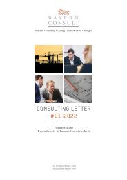 BAYERN CONSULT Consulting Letter #01 2022: Bauindustrie & Immobilienwirtschaft