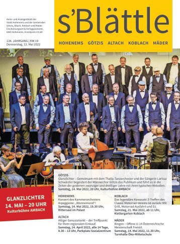 s'Blättle Nr. 19 - Do, 12. Mai 2022