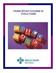 Home Study Course in Child Care - TEST - Alberta Health Services