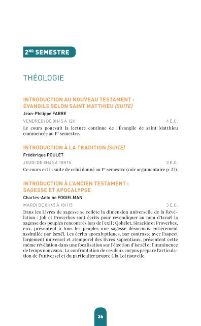 Brochure Faculté Notre-Dame 2022/2023