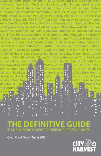 THE DEFINITIVE GUIDE - City Harvest