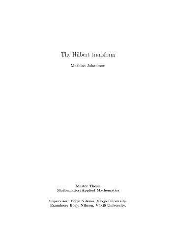 M. Johansson The Hilbert transform.pdf