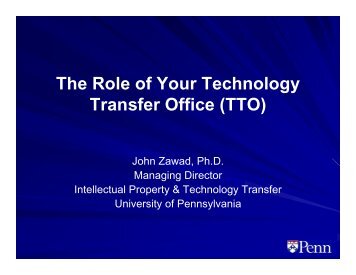 The Role of Your Technology Transfer Office (TTO) - World Events ...