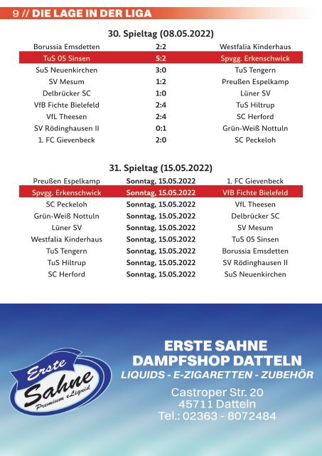 Stimberg-Echo Ausgabe 03_2022 - ESV 1916 - Fichte Bielefeld am 15.05.2022 - Westfalenliga 1
