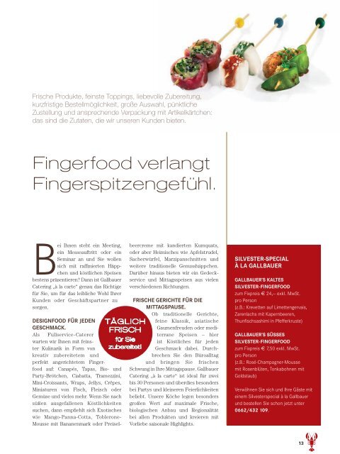 fooddesign vom feinsten. - Gallbauer Catering Salzburg