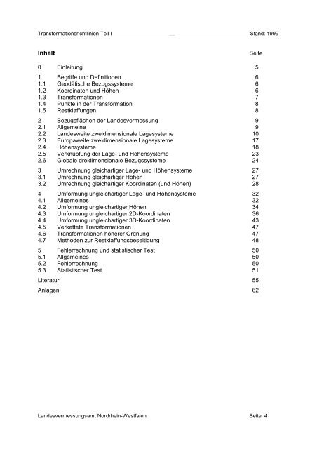 Transformation von Koordinaten und Höhen in der ... - AFIS-NRW