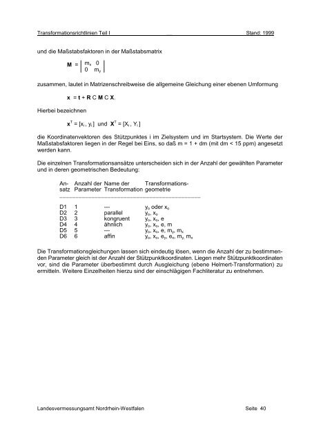 Transformation von Koordinaten und Höhen in der ... - AFIS-NRW