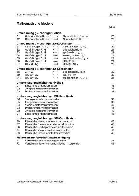 Transformation von Koordinaten und Höhen in der ... - AFIS-NRW