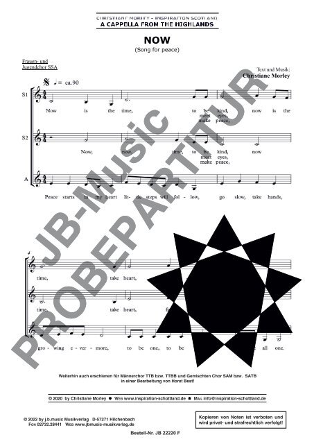 Now (Song for peace) für Frauen- und Jugendchor SSA