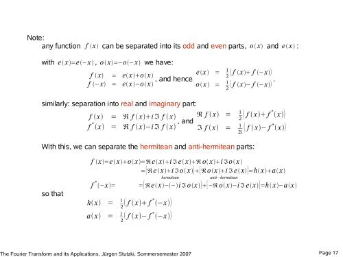 The Fourier Transform and its applications goals: present the Fourier ...