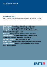 2003 Annual Report Leadership: More than 11 million ... - Erste Group