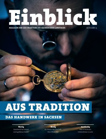CDU-Magazin Einblick (Ausgabe 15) - Thema: Handwerk