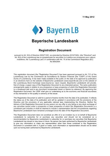 Registration Document dated 11 May 2012 (PDF) - Bayerische ...