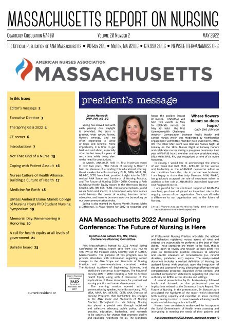 Massachusetts Report on Nursing - May 2022
