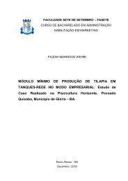 Estudo de Caso Realizado na Piscicultura Horizonte, Povoado ...