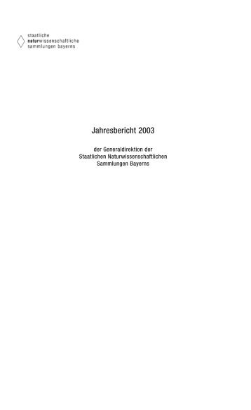 Jahresbericht 2003 - SNSB