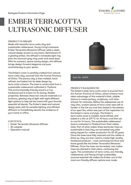 Ember Terracotta Ultrasonic Diffuser