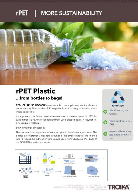 B2B TROIKA Datasheet Sustainable rPET