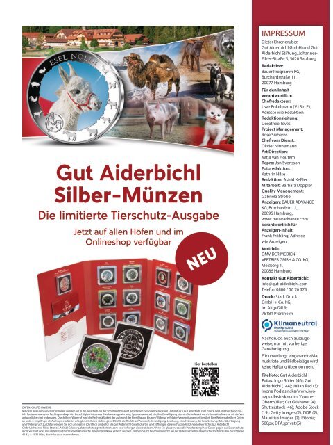 Gut Aiderbichl Magazin Frühling 2022: Leben lieben
