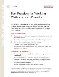 Best Practices for Working With a Service Provider