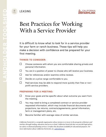 Best Practices for Working With a Service Provider