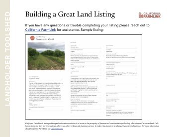 Building a Great Land Listing