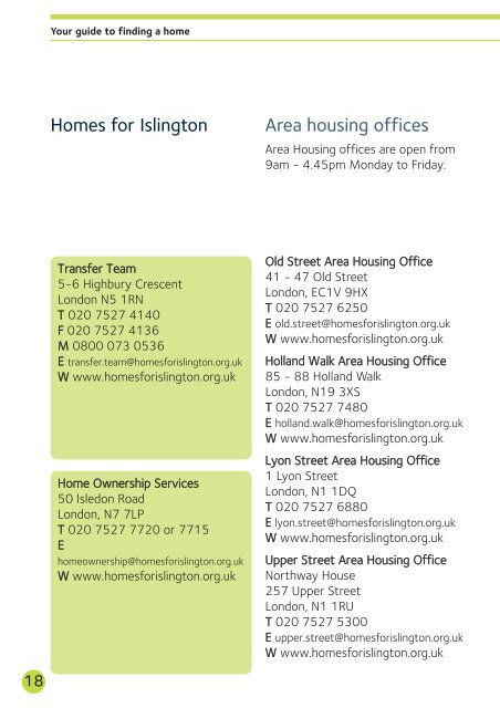 Your Guide To Finding A Home - Islington Council