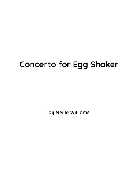 Concerto for Egg Shaker Score 