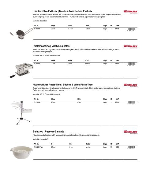 Retailkatalog Maison Truffe, Nr01