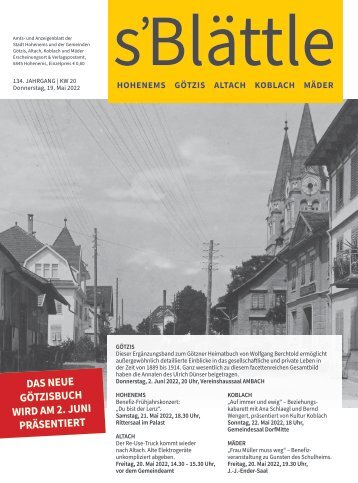 s'Blättle Nr. 20 - Do, 19. Mai 2022