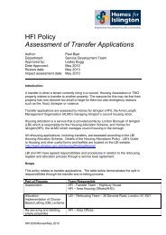 HFI Policy Assessment of Transfer Applications - Homes for Islington