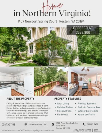 1407 Newport Spring Court | Reston, VA 20194