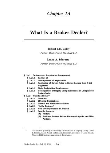 What is a Broker-Dealer? - Davis Polk & Wardwell