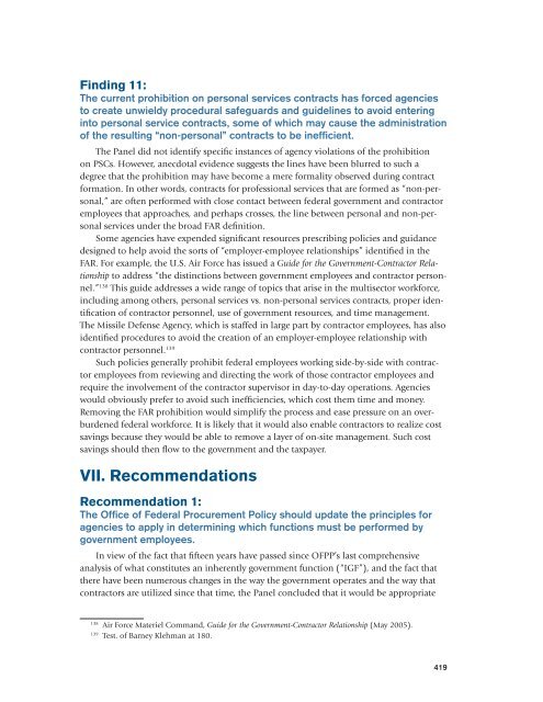 CHAPTER 6 Appropriate Role of Contractors Supporting Government