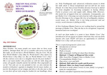 New Godruma Dhama Farm May 2022.1 Newsletter