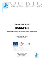 Transfer plus Seminarprogramm - QUBIC Beratergruppe