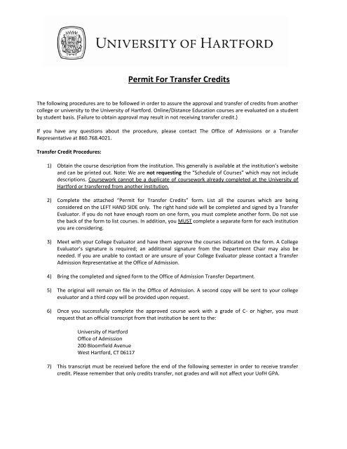 Permit For Transfer Credits University Of Hartford credit-transfer-university-how-to-transfer-university-credits-world