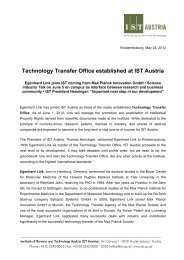 Technology Transfer Office established at IST Austria